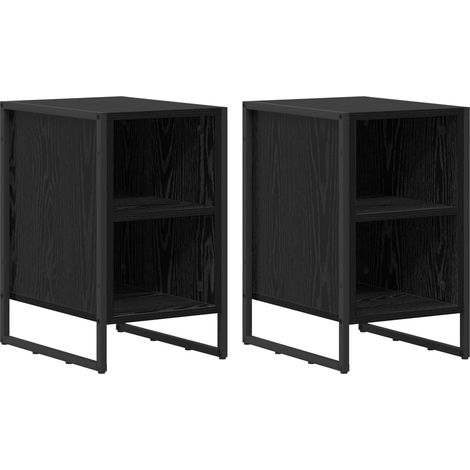 Maison Exclusive - Nachttisch 2 pcs Schwarz Eichen-Optik 39,5 x 3