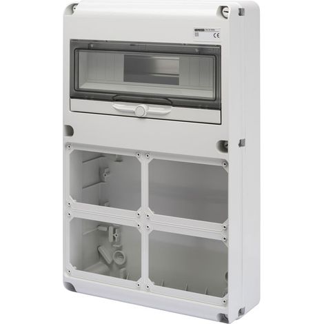 Gewiss 14-Modul-Schaltschrank mit 4 Flanschen für Industriesteckdosen GW68009N