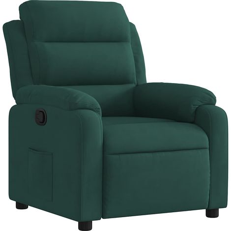 Fauteuil de Salon,Chaise,Fauteuil inclinable vert foncé velours CFW935391 (1/5)