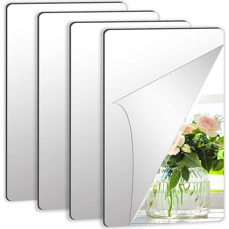 flexible Acrylspiegelplatten (nicht aus Glas) mit 16 selbstklebenden Aufklebern zur Wanddekoration