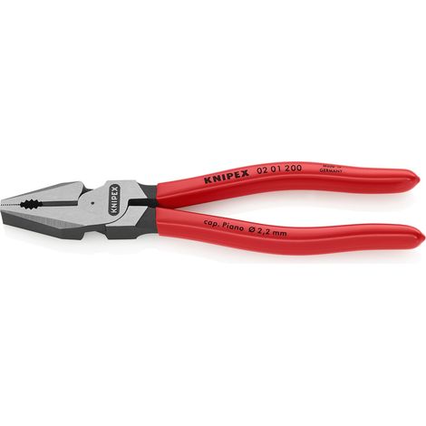 KNIPEX 02 01 200 SB Pinza universale tipo forte rivestiti in resina sintetica atramentata nera 200 mm