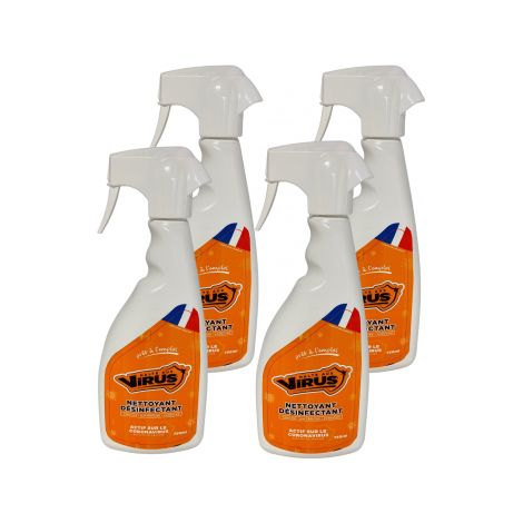 Nettoyant bactéricide toutes surfaces - Venteo - Orange - Adulte - Nettoyant à traitement virucide et fongicide - Lot 4