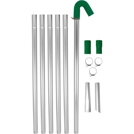 Palo Vacío Canaleta Drenaje Aspirador Canalón Alcance 1.2-7.2m Diámetro 51mm Soplador Hojas Ramas Sistema Limpieza Cañería Caño Tubo del Desagüe Boquillas Aluminio Adaptador Manguera + Sifón Silicona