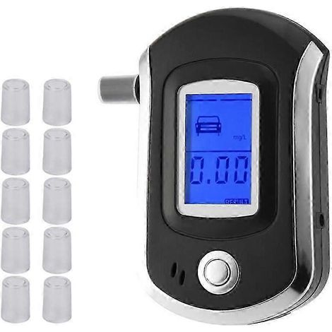 Alcootest AT6000 avec 10 embouts buccaux, éthylotest numérique professionnel avec écran LCD (1/4)
