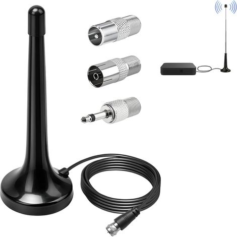 Antenne FM Dab Universelle pour Chaîne Hi-FI et Home Cinéma, Antenne Intérieure avec Base Magnétique et Câble 3m, Améliore la Réception Radio FM, Dab, Stereo et AV Receiver (1/5)