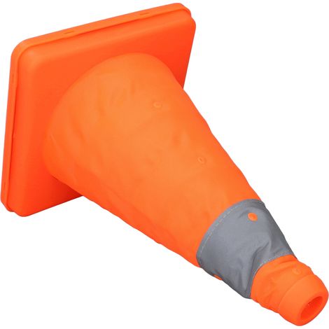 Lot de 4 cônes de signalisation routière pliables et multi-usages orange de 30 cm avec bandes réfléchissantes (1/5)
