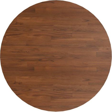 Piano Tavolo Piano Scrivania Rotondo Marrone Scuro Ø90x1,5 cm Rovere Trattato DAS809655 (1/5)
