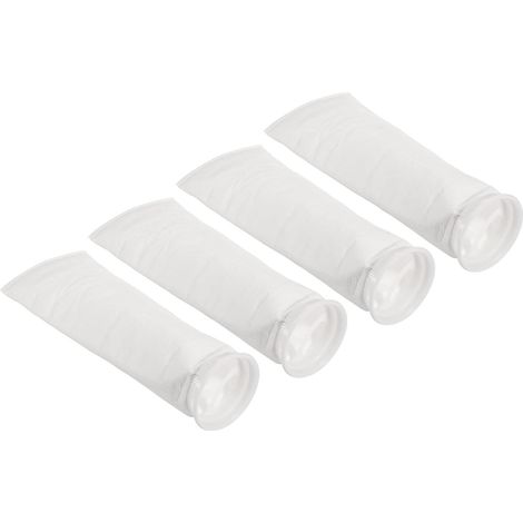 4 Pouce Anneau Filtre Chaussettes 10 Micron, 4 Paquet Maille Sacs Piscine Écumoire Panier, Blanc (1/4)