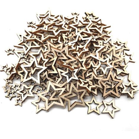 200 pièces en bois en forme d'étoile, jouets éducatifs à faire soi-même pour enfants, pièces en bois creux pour garçon et fille-M