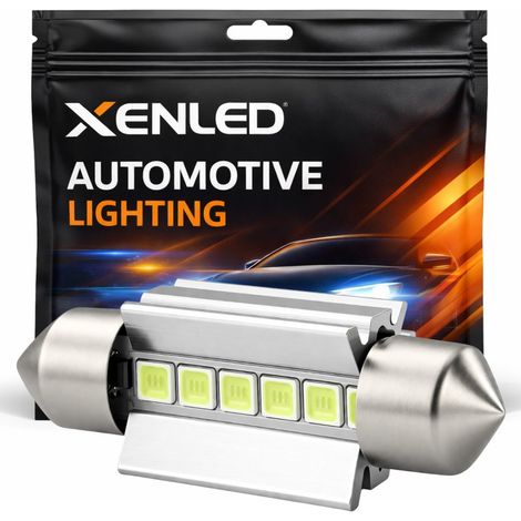 1 x AMPOULE C5W SV8.5 36mm 6 LED BLEU GLACIAL Super Canbus 173Lms XENLED - PALLADIUM (1/5)