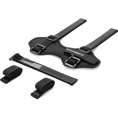 Supporto per bicicletta con velcro per il montaggio sul telaio del manubrio di un altoparlante, una borraccia, ecc. - nero (1/5)