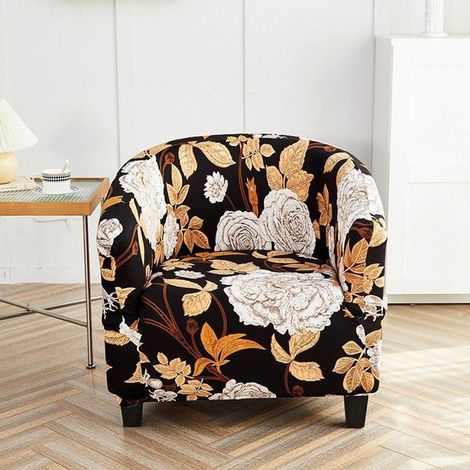 1 Place Housse de Canapé Extensible Imprimée Floral,Housse de Fauteuil Relax-pour Comptoir Bar Salon Salle de Réunion (1/4)