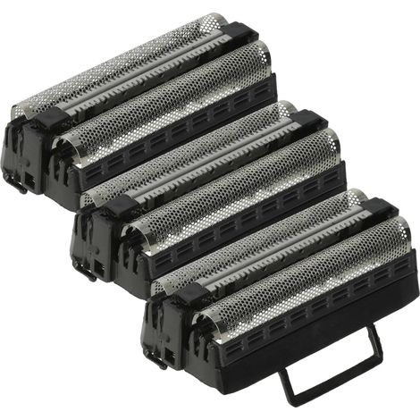 vhbw 3x Doble hoja de corte compatible con Xenic 9191 afeitadora eléctrica + marco, negro/plata