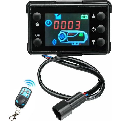 Für Diesel-Heizungsregler, Diesel-Heizungszubehör, 3,9 x 2,6 x 0,6 Zoll LED-Regler mit Fernbedienung, für 12 V/24 V (1/5)