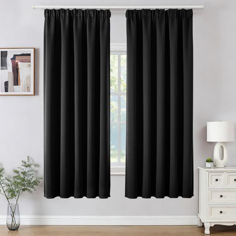 Lot de 2 Rideaux Occultants, Galon Fronceur, Polyester, Isolation Thermique, Salon Chambre (1/5)