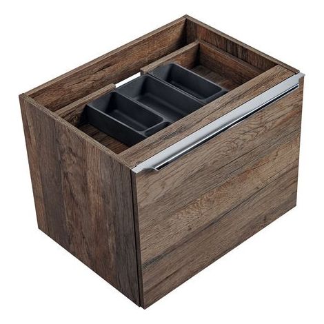 Meuble sous vasque en bois Rosario Oak - Marron - H 46 x L 60 x P 45,6 cm - Livraison gratuite