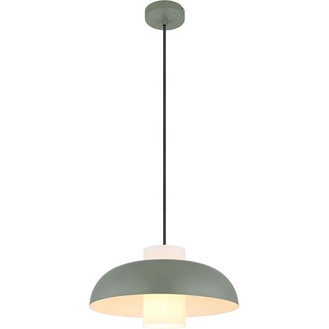 Lampada a sospensione in vetro a sospensione verde per sala da pranzo, metallo opalino, 1x presa E27, DxH 38x120 cm