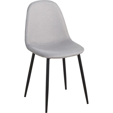 Sillas Comedor - Silla Black Teok Tela - Gris claro (1/4)