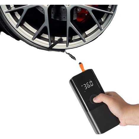 Compresor de neumáticos portátil, 12 V, alimentado por batería, carga USB, tamaño compacto, modelo CZK-3690 (1/5)