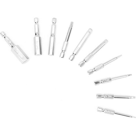 Lot de 10 embouts de tournevis hexagonaux magnétiques de 1,5 à 12 mm, longueur 60 mm (1/5)