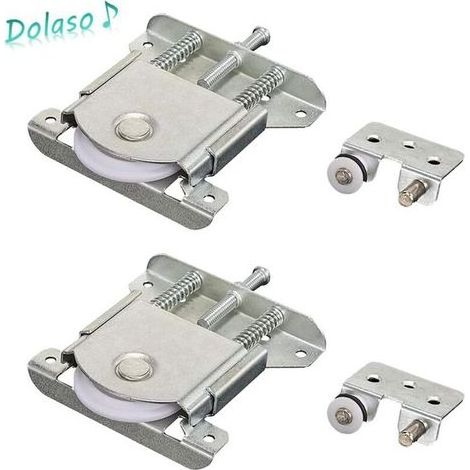 Dolaso – Roulette porte coulissante 2 paires – Roues en fer et nylon – Diamètre 4.2 cm – Pour armoires, placards et fenêtres (1/5)