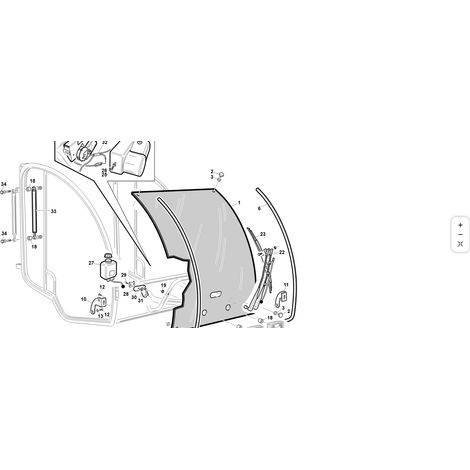 Cristal frontal para ROPS ORIGINAL KUBOTA GIANNI FERRARI 00.99.01.0010
