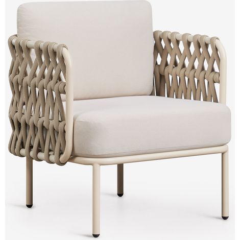 Fauteuil de jardin en aluminium et corde tressée Tevary SKLUM (1/5)
