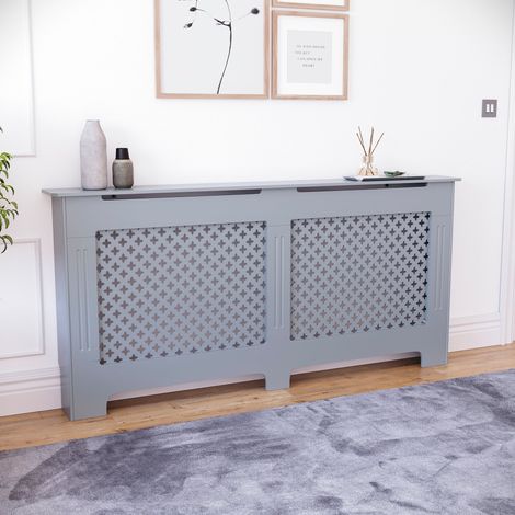 Cache-Radiateur Oxford Classique Gris Foncé, Extra Large, H 82 x L 172 x P 19 cm