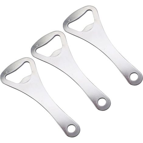 Set di 3 apribottiglie in acciaio inox, apribottiglie per birra, apribottiglie per uso domestico (lunghezza 9,3 cm, larghezza 3,5 cm) (1/5)