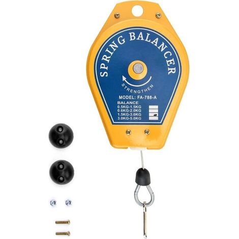 1 Équilibreur à ressort 1.5-3kg Câble acier Réglage torsion Suspension outils Ligne assemblage (1/4)