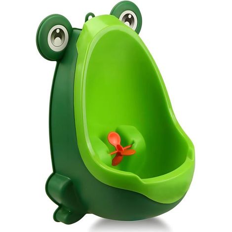Urinoir pour garçon - 1 pièce - Plastique - Forme de grenouille - Apprentissage de la propreté - Vert (1/5)