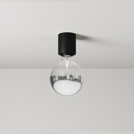 Applique con lampadina a vista mezza sfera argento - Waterproof IP44 (1/5)