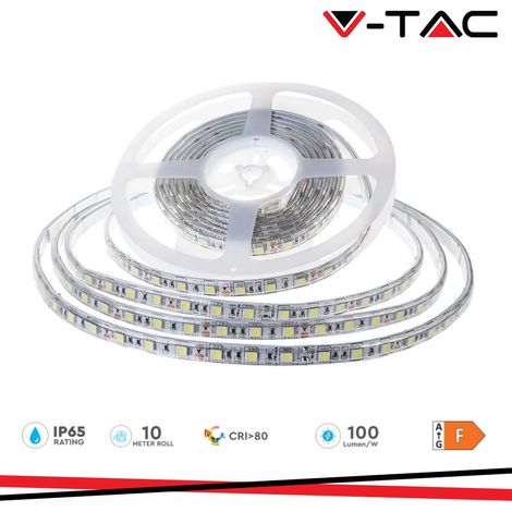 STRISCIA LED SMD2835 120 LEDS 24V IP65 6500K DOPPIO PCB 10M                                              - Luce FREDDA