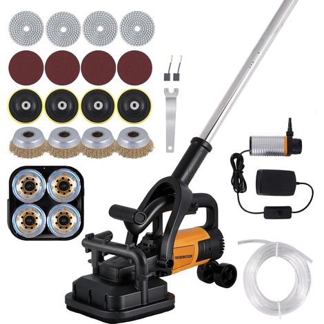 Ponceuse de Sol Beton 4 Têtes 3800W 3 Types de Disques Inclus kit Surfaceuse Beton,Meulage, Décapage, Polissage,Avec Pompe à Eau et Rallonge (1/5)