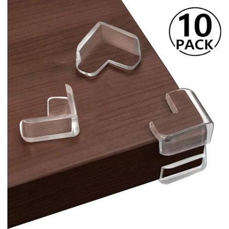 Lot de 10 protège-coins de table pour bébé, transparents, en silicone, pour la sécurité des enfants (1/4)