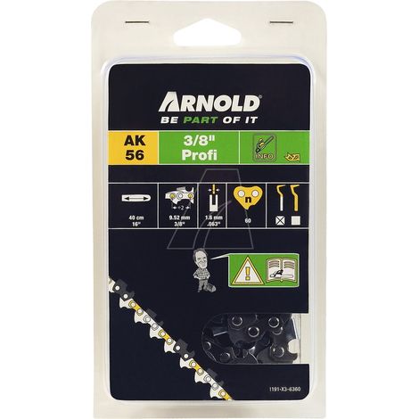 Cadena de motosierra 3/8", 1,6 mm - 60 eslabones de transmisión - cuchillas semicirculares Arnold