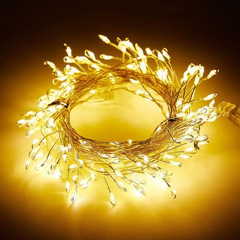 Guirlande LED USB 3 m 100 lumières – Éclairage blanc chaud avec télécommande – Décoration festive pour Noël, mariage, fête et intérieur (1/5)