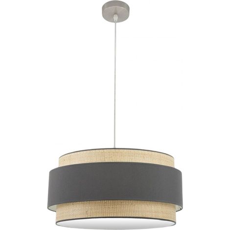 FABRILAMP Ciondolo modello Kandy naturale/grigio 3 luci (1/2)