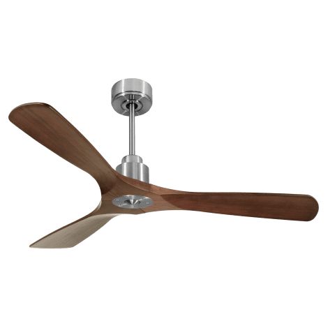 Tenerife Ring - Super destratificateur et ventilateur DC 132 cm Chrome pales bois rouge sans Lumière 25 à 35 m² (1/5)