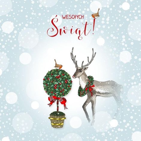 Swarovski Card Square CL3505PO Weihnachts-Rentier