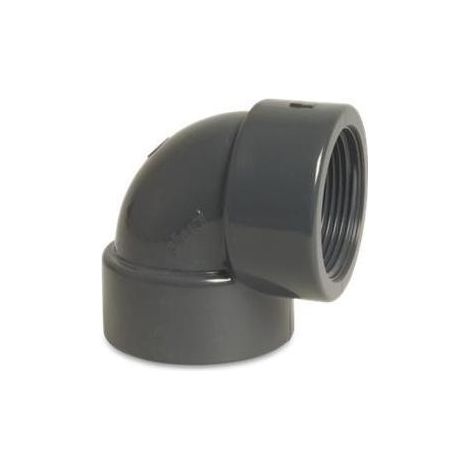 Mega Winkel 90° PVC-U 32 mm x 1 Zoll Klebemuffe x Innengewinde 10 bar, grau (1/5)