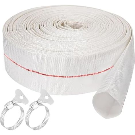 Tuyau Refoulement Plat 32mm 1 1/4 10 M d'Incendie pour Pompes Submersibles ou à Eau Sale (32mm, 10) - (1/5)