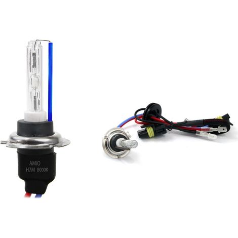 Lampadina allo xeno HID H7M 8000K in metallo amio-01428