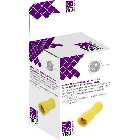 TRU COMPONENTS T1904C119 Flachsteckhülsen-Sortiment Steckbreite: 6.30 mm Steckdicke: 0.80 mm 180 ° (1/2)