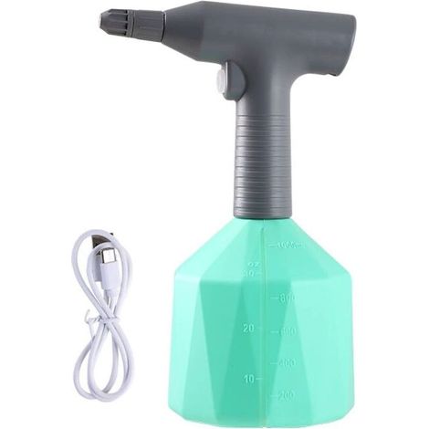 Pulvérisateur électrique avec buse de brumisation, pulvérisateur d'eau portable pour pelouse et jardin (vert 1 L) (1/4)