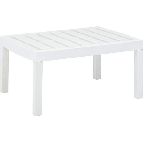 vidaXL Mesa de jardín de plástico blanco 78x55x38 cm (1/5)