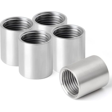 Raccord droit femelle 1/2" Acier Inoxydable 304 DN15 Connecteur tuyauterie robuste Lot de 5 pièces pour installation sanitaire (1/5)