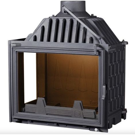 Insert cheminée Carl - noir 13kW vitre à gauche (1/2)