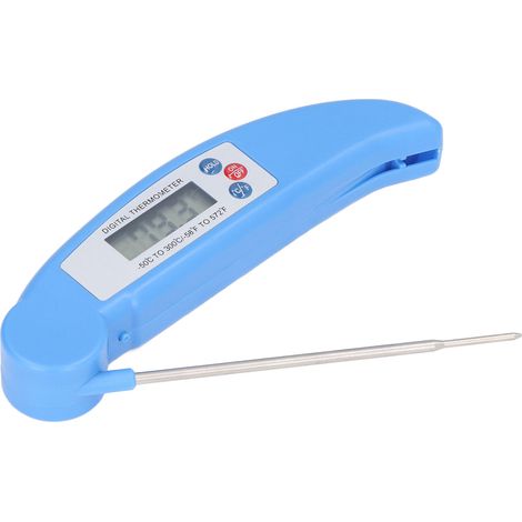 Faltbarer Temperaturfühler für Grill, Drehspieß und Küche - Elektronisches Thermometer mit blauer Sonde (Batterien nicht im Lieferumfang enthalten) (1/5)