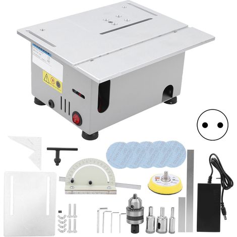 Scie Circulaire Mini 96W Argent Multifonction Bois Bricolage Découpe Précise AC110V-240V avec Prise EU (1/5)